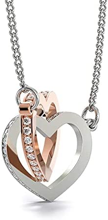 Collier Personnalisé pour Femme avec Pendentif en Forme de Coeurs Entrelacés Contenant un Message d’Amour pour Votre Fille signé Papa Collier Personnalisé pour Femme avec Pendentif en Forme de Coeurs Entrelacés Contenant un Message d’Amour pour Votre Fille signé Papa