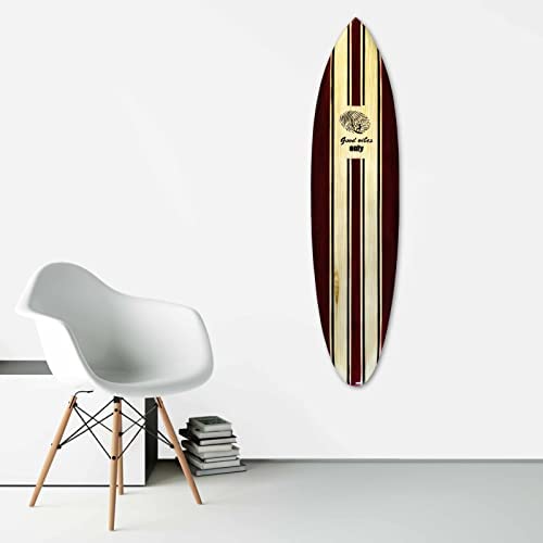 Planche de Surf Décorative en Bois de Manguier Fabriquée à la Main à Bali. Deco murale boheme à suspendre dans la chambre, le salon. Idée cadeau déco bord de mer, été, hawaii, vintage (Good Vibes) Planche de Surf Décorative en Bois de Manguier Fabriquée à la Main à Bali. Deco murale boheme à suspendre dans la chambre, le salon. Idée cadeau déco bord de mer, été, hawaii, vintage (Good Vibes)