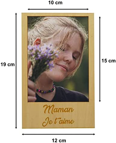 Cadre Photo Personnalisé en Bois Aimanté pour Frigo ou avec Support à Poser pour offrir à votre mère | Photo Format Standard 10x15cm | Porte Photo Magnétique pour Surface Métallique| Idée Cadeau Maman Cadre Photo Personnalisé en Bois Aimanté pour Frigo ou avec Support à Poser pour offrir à votre mère | Photo Format Standard 10x15cm | Porte Photo Magnétique pour Surface Métallique| Idée Cadeau Maman