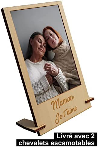 Cadre Photo Personnalisé en Bois Aimanté pour Frigo ou avec Support à Poser pour offrir à votre mère | Photo Format Standard 10x15cm | Porte Photo Magnétique pour Surface Métallique| Idée Cadeau Maman Cadre Photo Personnalisé en Bois Aimanté pour Frigo ou avec Support à Poser pour offrir à votre mère | Photo Format Standard 10x15cm | Porte Photo Magnétique pour Surface Métallique| Idée Cadeau Maman