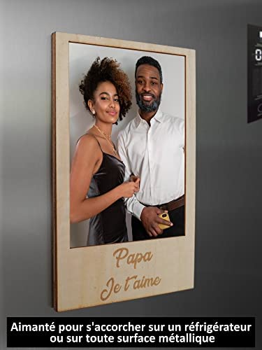 Cadre Photo Personnalisé en Bois Aimanté pour Frigo ou avec Support à Poser pour offrir à votre père | Photo Format Standard 10x15cm | Porte Photo Magnétique pour Surface Métallique | Idée Cadeau Papa Cadre Photo Personnalisé en Bois Aimanté pour Frigo ou avec Support à Poser pour offrir à votre père | Photo Format Standard 10x15cm | Porte Photo Magnétique pour Surface Métallique | Idée Cadeau Papa