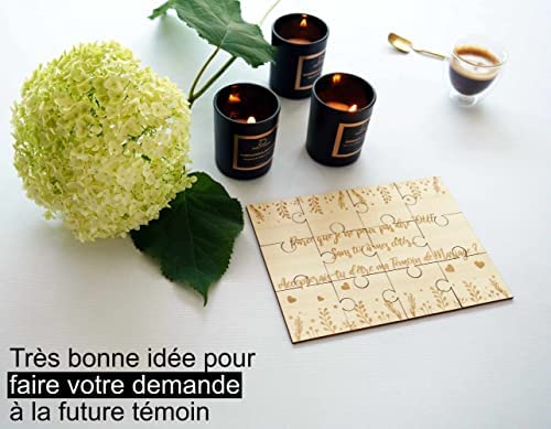 Puzzle en Bois Veux-tu être ma Témoin, Idee Cadeau Casse Tete Original et Personnalisé pour Faire Votre Demande de Temoin pour Votre Mariage, Annonce Insolite EVJF, avec Pochette Cadeau Puzzle en Bois Veux-tu être ma Témoin, Idee Cadeau Casse Tete Original et Personnalisé pour Faire Votre Demande de Temoin pour Votre Mariage, Annonce Insolite EVJF, avec Pochette Cadeau