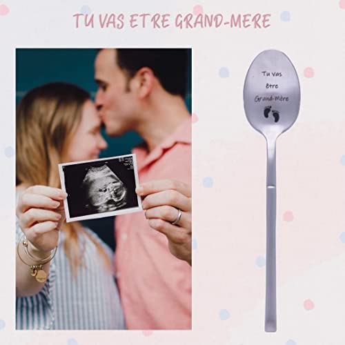 Cuillère Annonce Grossesse pour Grand-Mère, Idee Cadeau Original et Personnalisé pour Future Mamie, Annonce Drôle et Insolite Naissance de Bébé, Cuillère à Café / Dessert avec son Coffret pour Offrir. Cuillère Annonce Grossesse pour Grand-Mère, Idee Cadeau Original et Personnalisé pour Future Mamie, Annonce Drôle et Insolite Naissance de Bébé, Cuillère à Café / Dessert avec son Coffret pour Offrir.