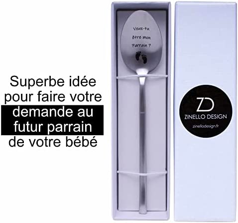 Cuillère Annonce Grossesse pour Parrain, Idee Cadeau Original et Personnalisé pour faire votre demande, Annonce Drôle et Insolite Naissance de Bébé, Cuillère à Café / Dessert avec son Coffret Cuillère Annonce Grossesse pour Parrain, Idee Cadeau Original et Personnalisé pour faire votre demande, Annonce Drôle et Insolite Naissance de Bébé, Cuillère à Café / Dessert avec son Coffret