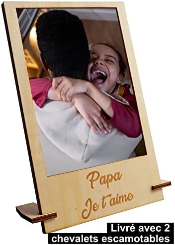 Cadre Photo Personnalisé en Bois Aimanté pour Frigo ou avec Support à Poser pour offrir à votre père | Photo Format Standard 10x15cm | Porte Photo Magnétique pour Surface Métallique | Idée Cadeau Papa Cadre Photo Personnalisé en Bois Aimanté pour Frigo ou avec Support à Poser pour offrir à votre père | Photo Format Standard 10x15cm | Porte Photo Magnétique pour Surface Métallique | Idée Cadeau Papa