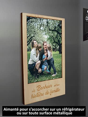 Cadre Photo Personnalisé en Bois Aimanté pour Frigo ou avec Support à Poser sur Meuble Table | Photo Format Standard 10x15cm | Porte Photo Magnétique pour Surface Métalliques pour Offrir | Idée Cadeau Cadre Photo Personnalisé en Bois Aimanté pour Frigo ou avec Support à Poser sur Meuble Table | Photo Format Standard 10x15cm | Porte Photo Magnétique pour Surface Métalliques pour Offrir | Idée Cadeau
