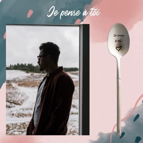 Cuillère avec Message d’Amour, Idee Cadeau Original et Personnalisé pour une Fête, Noël ou un Anniversaire, Cuillère à Café / Dessert avec son Coffret pour Offrir (Je Pense à Toi) Cuillère avec Message d’Amour, Idee Cadeau Original et Personnalisé pour une Fête, Noël ou un Anniversaire, Cuillère à Café / Dessert avec son Coffret pour Offrir (Je Pense à Toi)