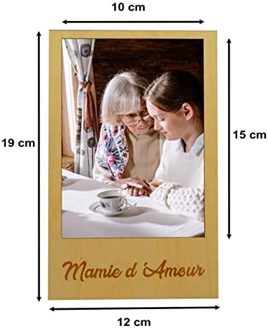 Cadre Photo Personnalisé en Bois Aimanté pour Frigo ou avec Support à Poser pour Mamie | Photo Format Standard 10x15cm | Porte Photo Magnétique pour Surface Métalliques | Idée Cadeau Grand Mère Cadre Photo Personnalisé en Bois Aimanté pour Frigo ou avec Support à Poser pour Mamie | Photo Format Standard 10x15cm | Porte Photo Magnétique pour Surface Métalliques | Idée Cadeau Grand Mère