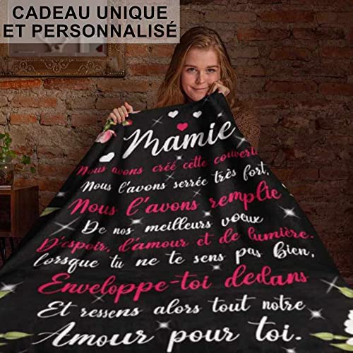 Plaid Personnalisé Doux Polaire pour Offrir à sa Grand-Mère. Idée Cadeau Insolite Utile pour un Anniversaire Noel la Fête des Grands-Mères. Couverture Couvre Lit pour la Deco de la Maison Plaid Personnalisé Doux Polaire pour Offrir à sa Grand-Mère. Idée Cadeau Insolite Utile pour un Anniversaire Noel la Fête des Grands-Mères. Couverture Couvre Lit pour la Deco de la Maison