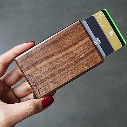 Porte Carte de Crédit en Bois de Noyer et Aluminium pour Carte Bancaire, Carte de Visite et Cartes au Format 85 x 55 mm. Blocage RFID, Fabriqué à la Main, Idee Cadeau Homme et Femme (Moderne) Porte Carte de Crédit en Bois de Noyer et Aluminium pour Carte Bancaire, Carte de Visite et Cartes au Format 85 x 55 mm. Blocage RFID, Fabriqué à la Main, Idee Cadeau Homme et Femme (Moderne)