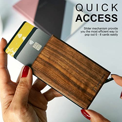 Porte Carte de Crédit en Bois de Noyer et Aluminium pour Carte Bancaire, Carte de Visite et Cartes au Format 85 x 55 mm. Blocage RFID, Fabriqué à la Main, Idee Cadeau Homme et Femme (Moderne) Porte Carte de Crédit en Bois de Noyer et Aluminium pour Carte Bancaire, Carte de Visite et Cartes au Format 85 x 55 mm. Blocage RFID, Fabriqué à la Main, Idee Cadeau Homme et Femme (Moderne)