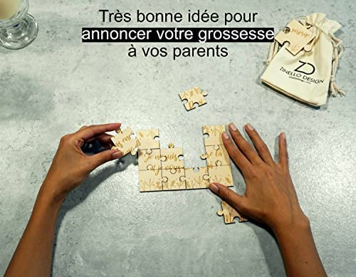Puzzle en Bois Annonce Grossesse pour Grand-Parent | Idee Cadeau Casse Tete Original et personnalisé pour Futur Grand-Mère et Grand-Père | Annonce Drôle et Insolite Naissance de Bébé à Mamie Papi Puzzle en Bois Annonce Grossesse pour Grand-Parent | Idee Cadeau Casse Tete Original et personnalisé pour Futur Grand-Mère et Grand-Père | Annonce Drôle et Insolite Naissance de Bébé à Mamie Papi