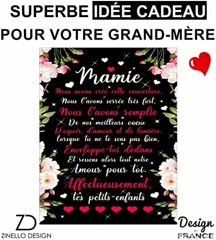 Plaid Personnalisé Doux Polaire pour Offrir à sa Grand-Mère. Idée Cadeau Insolite Utile pour un Anniversaire Noel la Fête des Grands-Mères. Couverture Couvre Lit pour la Deco de la Maison Plaid Personnalisé Doux Polaire pour Offrir à sa Grand-Mère. Idée Cadeau Insolite Utile pour un Anniversaire Noel la Fête des Grands-Mères. Couverture Couvre Lit pour la Deco de la Maison
