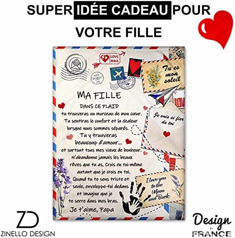 Plaid personnalisé Doux Polaire pour Offrir à sa Fille de la Part de Papa Idée Cadeau Insolite Original utile pour Un Anniversaire Noel Un Mariage Couverture Couvre lit pour la Deco de la Maison Plaid personnalisé Doux Polaire pour Offrir à sa Fille de la Part de Papa Idée Cadeau Insolite Original utile pour Un Anniversaire Noel Un Mariage Couverture Couvre lit pour la Deco de la Maison
