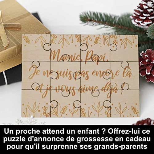 Puzzle en Bois Annonce Grossesse pour Grand-Parent | Idee Cadeau Casse Tete Original et personnalisé pour Futur Grand-Mère et Grand-Père | Annonce Drôle et Insolite Naissance de Bébé à Mamie Papi Puzzle en Bois Annonce Grossesse pour Grand-Parent | Idee Cadeau Casse Tete Original et personnalisé pour Futur Grand-Mère et Grand-Père | Annonce Drôle et Insolite Naissance de Bébé à Mamie Papi