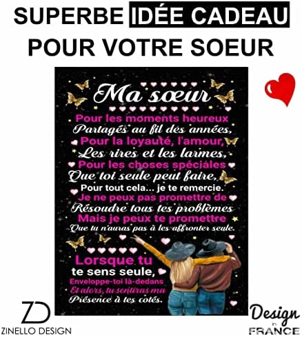 Plaid Personnalisé Doux Polaire pour Offrir à sa Soeur. Idée Cadeau Insolite Utile pour Un Anniversaire Noel la Fête des Mères Un Mariage. Couverture Couvre Lit pour la Deco de la Maison Plaid Personnalisé Doux Polaire pour Offrir à sa Soeur. Idée Cadeau Insolite Utile pour Un Anniversaire Noel la Fête des Mères Un Mariage. Couverture Couvre Lit pour la Deco de la Maison
