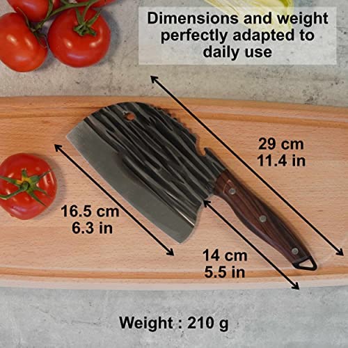 Couteau de Cuisine Japonais Professionnel en Acier Damas et Manche en Bois. Couteau de Chef, Couperet de Cuisine, Couteau Boucher avec Ecailleur à Poisson, Décapsuleur et Double Systèmes d’accroche Couteau de Cuisine Japonais Professionnel en Acier Damas et Manche en Bois. Couteau de Chef, Couperet de Cuisine, Couteau Boucher avec Ecailleur à Poisson, Décapsuleur et Double Systèmes d’accroche
