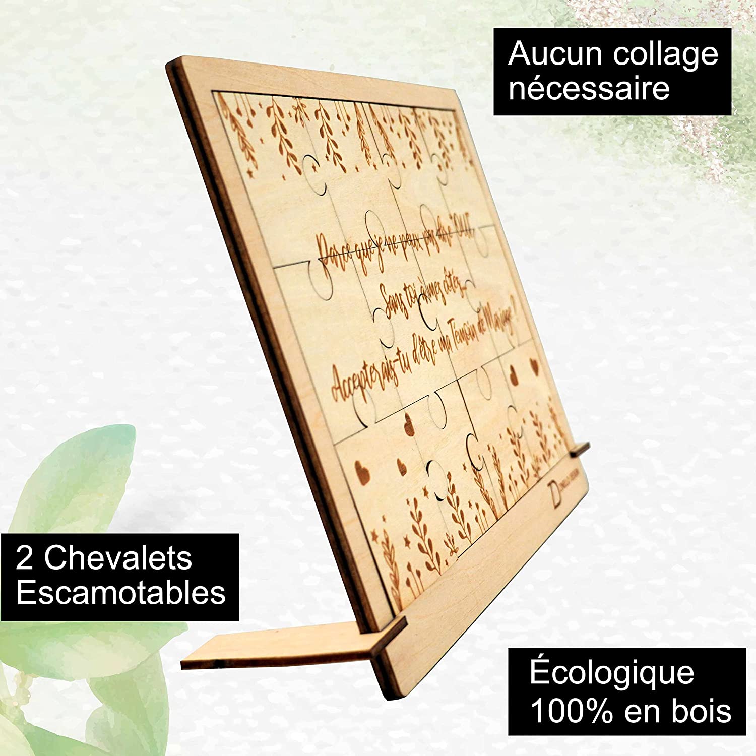 Puzzle en Bois Veux-tu être ma Témoin, Idee Cadeau Casse Tete Original et Personnalisé pour Faire Votre Demande de Temoin pour Votre Mariage, Annonce Insolite EVJF, avec Pochette Cadeau – Avec Cadre Puzzle en Bois Veux-tu être ma Témoin, Idee Cadeau Casse Tete Original et Personnalisé pour Faire Votre Demande de Temoin pour Votre Mariage, Annonce Insolite EVJF, avec Pochette Cadeau – Avec Cadre