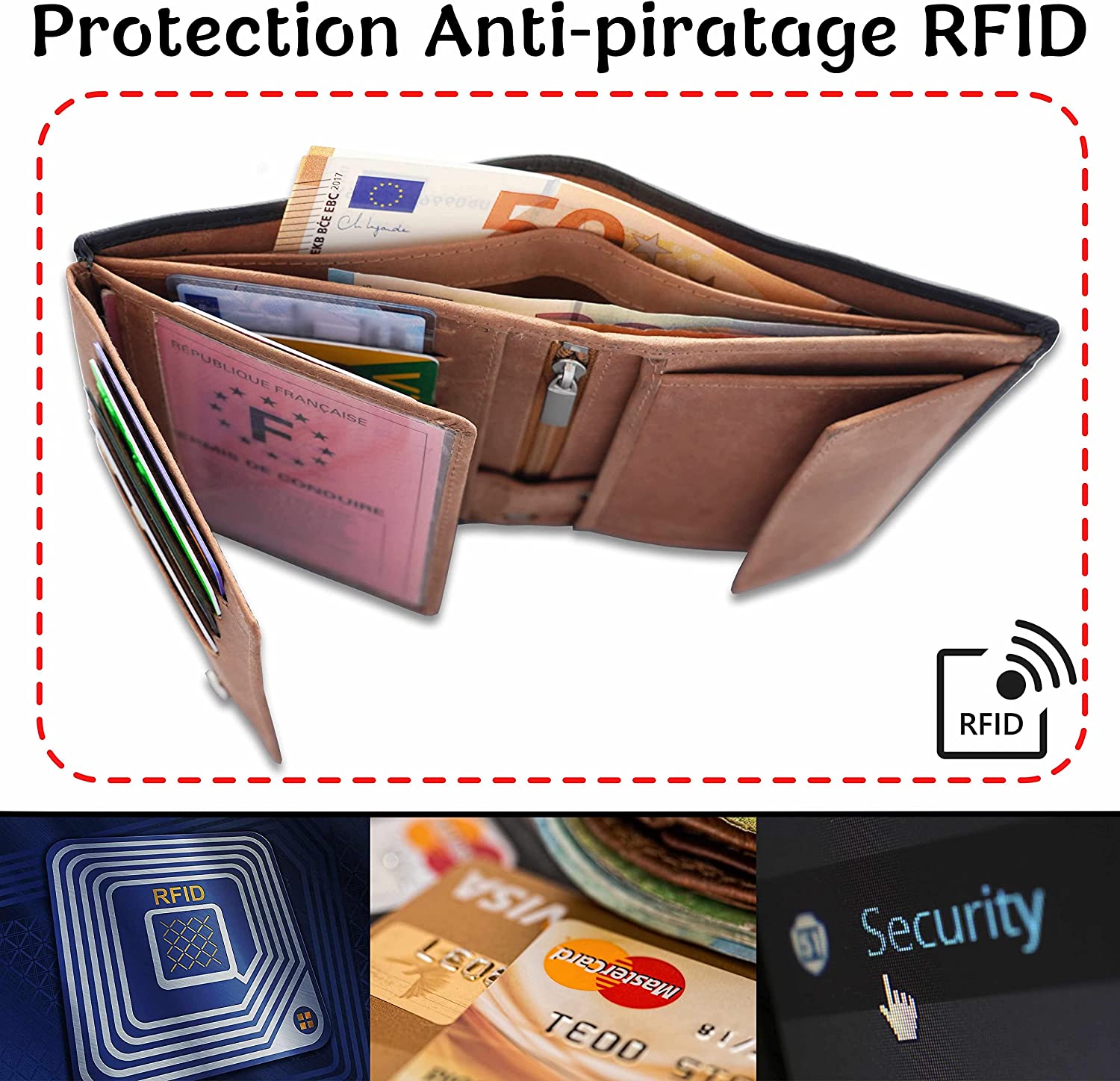 Portefeuille en Cuir pour Homme Livré dans un Coffret Cadeau avec Message Personnalisé. Porte Carte Bancaire, Porte Monnaie, Porte Feuille. Idée Cadeau Noel Anniversaire Fête des Pères Portefeuille en Cuir pour Homme Livré dans un Coffret Cadeau avec Message Personnalisé. Porte Carte Bancaire, Porte Monnaie, Porte Feuille. Idée Cadeau Noel Anniversaire Fête des Pères