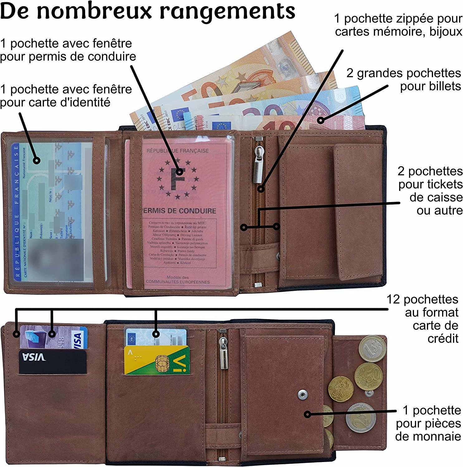 Portefeuille en Cuir pour Homme Livré dans un Coffret Cadeau avec Message Personnalisé. Porte Carte Bancaire, Porte Monnaie, Porte Feuille. Idée Cadeau Noel Anniversaire Fête des Pères Portefeuille en Cuir pour Homme Livré dans un Coffret Cadeau avec Message Personnalisé. Porte Carte Bancaire, Porte Monnaie, Porte Feuille. Idée Cadeau Noel Anniversaire Fête des Pères