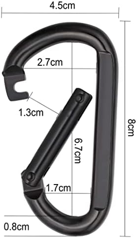 Mousqueton Noir Inox à ressort diamètre M8 – Longueur 8 cm – LOT DE 2. Crochet Mousqueton Polyvalent Intérieur/Extérieur pour Hamac, Porte-Clés, Camping, Pêche, Balançoire et Accessoires de Randonnée