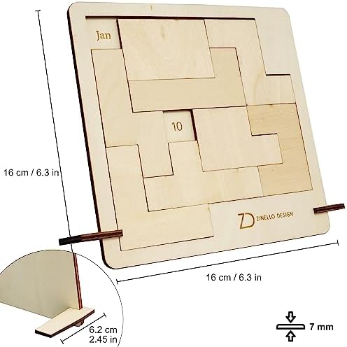 Puzzle Calendrier en Bois – Casse Tete ludique et éducatif pour Adulte et Enfant – Stimulez Votre Esprit avec ce Casse-tête Amusant – Almaniak livré avec chevalets – Cadeau Original et divertissant Puzzle Calendrier en Bois – Casse Tete ludique et éducatif pour Adulte et Enfant – Stimulez Votre Esprit avec ce Casse-tête Amusant – Almaniak livré avec chevalets – Cadeau Original et divertissant