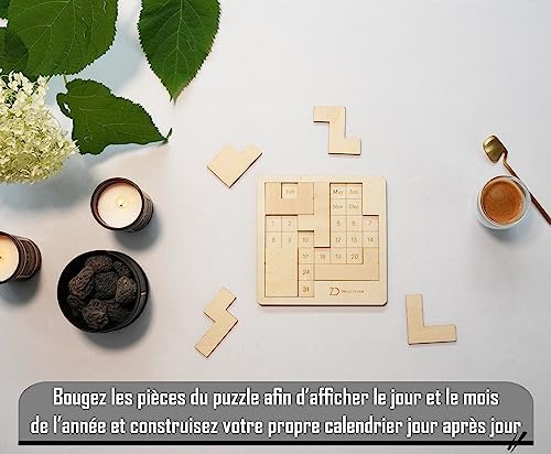 Puzzle Calendrier en Bois – Casse Tete ludique et éducatif pour Adulte et Enfant – Stimulez Votre Esprit avec ce Casse-tête Amusant – Almaniak livré avec chevalets – Cadeau Original et divertissant Puzzle Calendrier en Bois – Casse Tete ludique et éducatif pour Adulte et Enfant – Stimulez Votre Esprit avec ce Casse-tête Amusant – Almaniak livré avec chevalets – Cadeau Original et divertissant