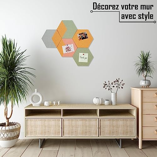Panneau en Liege Mural Hexagonal Autocollant pour la Decoration Murale (5pcs). Tableau en Liège Décoratif Livré avec Punaise et Pince (12pcs). Dalles en Liege Véritable Idéales pour le Moodboard Panneau en Liege Mural Hexagonal Autocollant pour la Decoration Murale (5pcs). Tableau en Liège Décoratif Livré avec Punaise et Pince (12pcs). Dalles en Liege Véritable Idéales pour le Moodboard