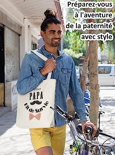 Kit de Survie Futur Papa – Tote Bag Spécial Annonce Grossesse, Sac Cadeau Naissance, Idée Cadeau Futur Papa, Pochon Cadeau pour Baby Shower pour le Super Papa, Sac Cabas Kit Naissance, Boite a Papa Kit de Survie Futur Papa – Tote Bag Spécial Annonce Grossesse, Sac Cadeau Naissance, Idée Cadeau Futur Papa, Pochon Cadeau pour Baby Shower pour le Super Papa, Sac Cabas Kit Naissance, Boite a Papa