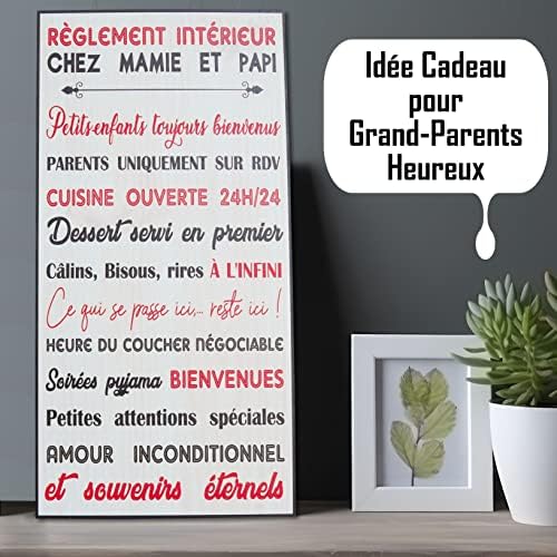 Cadre Décoratif Humoristique en Bois Les Règles de la Maison Chez Mamie et Papi. Tableau Decoration Murale pour les Grands parents qui Accueillent les Petits Enfants. Idée Cadeau Fete des Mères Noel Cadre Décoratif Humoristique en Bois Les Règles de la Maison Chez Mamie et Papi. Tableau Decoration Murale pour les Grands parents qui Accueillent les Petits Enfants. Idée Cadeau Fete des Mères Noel