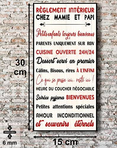 Cadre Décoratif Humoristique en Bois Les Règles de la Maison Chez Mamie et Papi. Tableau Decoration Murale pour les Grands parents qui Accueillent les Petits Enfants. Idée Cadeau Fete des Mères Noel Cadre Décoratif Humoristique en Bois Les Règles de la Maison Chez Mamie et Papi. Tableau Decoration Murale pour les Grands parents qui Accueillent les Petits Enfants. Idée Cadeau Fete des Mères Noel