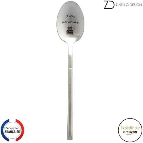 Cuillère avec Message « Joyeux Anniversaire », Idee Cadeau Original et Personnalisé pour l’anniversaire d’un proche. Cuillère à Café/Dessert avec son Coffret pour Offrir à un être cher Cuillère avec Message « Joyeux Anniversaire », Idee Cadeau Original et Personnalisé pour l’anniversaire d’un proche. Cuillère à Café/Dessert avec son Coffret pour Offrir à un être cher