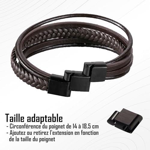 Zinello Design Bracelet Personnalisé pour Homme en Cuir Véritable Réglable Contenant un Message d’Amour pour Votre Fils. Idée Cadeau pour Anniversaire, Noël, Mariage, Homme et Ado Garçon Zinello Design Bracelet Personnalisé pour Homme en Cuir Véritable Réglable Contenant un Message d’Amour pour Votre Fils. Idée Cadeau pour Anniversaire, Noël, Mariage, Homme et Ado Garçon