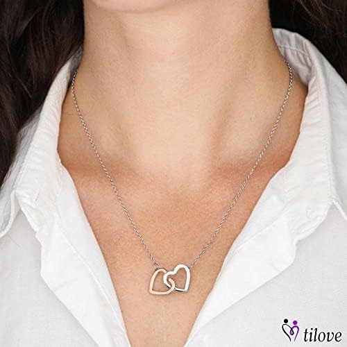 TILOVE Collier Personnalisé pour Femme avec Pendentif en Forme de Coeurs Entrelacés Contenant un Message pour Votre Filleule| Livré dans sa Boite à Bijoux | Idée Cadeau Anniversaire, Noël, Mariage TILOVE Collier Personnalisé pour Femme avec Pendentif en Forme de Coeurs Entrelacés Contenant un Message pour Votre Filleule| Livré dans sa Boite à Bijoux | Idée Cadeau Anniversaire, Noël, Mariage