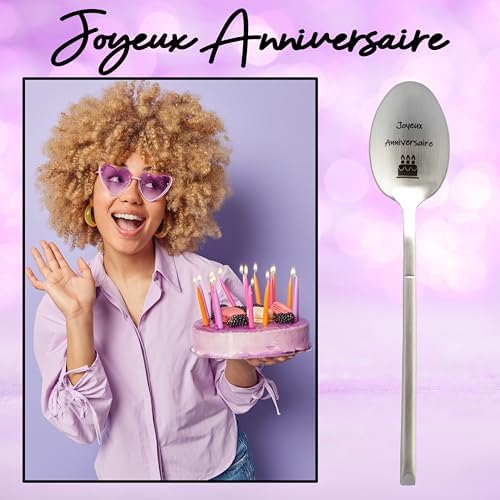 Cuillère avec Message « Joyeux Anniversaire », Idee Cadeau Original et Personnalisé pour l’anniversaire d’un proche. Cuillère à Café/Dessert avec son Coffret pour Offrir à un être cher Cuillère avec Message « Joyeux Anniversaire », Idee Cadeau Original et Personnalisé pour l’anniversaire d’un proche. Cuillère à Café/Dessert avec son Coffret pour Offrir à un être cher