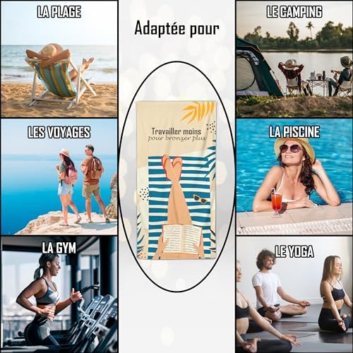 Serviette de Plage Microfibre Personnalisée avec Message Humoristique. Drap de Plage 160x80cm Ultra Absorbant, Séchage Rapide, Léger et Compact. Idée Cadeau Femme Homme Ado Anniversaire Noel Serviette de Plage Microfibre Personnalisée avec Message Humoristique. Drap de Plage 160x80cm Ultra Absorbant, Séchage Rapide, Léger et Compact. Idée Cadeau Femme Homme Ado Anniversaire Noel