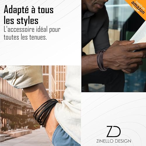 Zinello Design Bracelet Personnalisé pour Homme en Cuir Véritable Réglable Contenant un Message d’Amour pour Votre Fils. Idée Cadeau pour Anniversaire, Noël, Mariage, Homme et Ado Garçon Zinello Design Bracelet Personnalisé pour Homme en Cuir Véritable Réglable Contenant un Message d’Amour pour Votre Fils. Idée Cadeau pour Anniversaire, Noël, Mariage, Homme et Ado Garçon