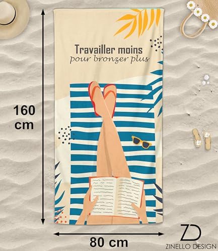 Serviette de Plage Microfibre Personnalisée avec Message Humoristique. Drap de Plage 160x80cm Ultra Absorbant, Séchage Rapide, Léger et Compact. Idée Cadeau Femme Homme Ado Anniversaire Noel Serviette de Plage Microfibre Personnalisée avec Message Humoristique. Drap de Plage 160x80cm Ultra Absorbant, Séchage Rapide, Léger et Compact. Idée Cadeau Femme Homme Ado Anniversaire Noel