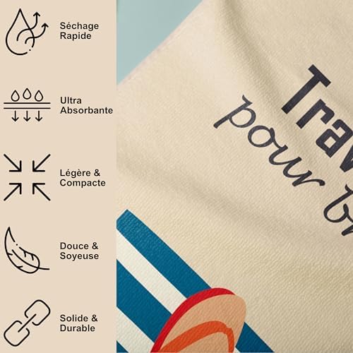 Serviette de Plage Microfibre Personnalisée avec Message Humoristique. Drap de Plage 160x80cm Ultra Absorbant, Séchage Rapide, Léger et Compact. Idée Cadeau Femme Homme Ado Anniversaire Noel Serviette de Plage Microfibre Personnalisée avec Message Humoristique. Drap de Plage 160x80cm Ultra Absorbant, Séchage Rapide, Léger et Compact. Idée Cadeau Femme Homme Ado Anniversaire Noel