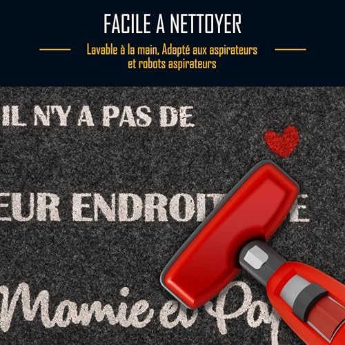 ZINELLO DESIGN – Paillasson Personnalisé à Offrir à ses Grands-Parents – Tapis d’Entrée Gris Noir 40×60 cm Intérieur Extérieur avec Message Personnalisé – Antidérapant, Lavable et Résistant à la pluie ZINELLO DESIGN – Paillasson Personnalisé à Offrir à ses Grands-Parents – Tapis d’Entrée Gris Noir 40×60 cm Intérieur Extérieur avec Message Personnalisé – Antidérapant, Lavable et Résistant à la pluie