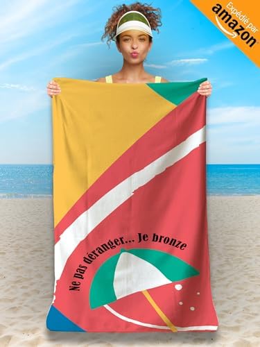Serviette de Plage Microfibre Personnalisée avec Message Humoristique. Drap de Plage 160x80cm Ultra Absorbant, Séchage Rapide, Léger et Compact. Idée Cadeau Femme Homme Ado Anniversaire Noel  Amazon.fr Cuisine et Maison