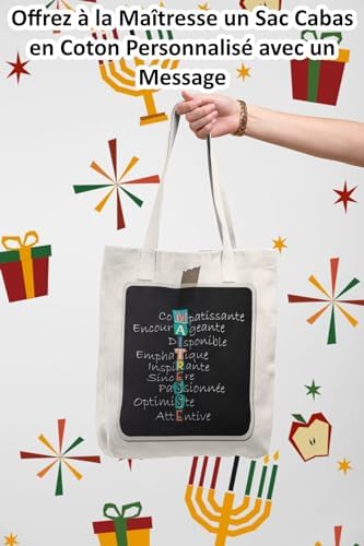 Angora Tote Bag Merci maîtresse - Sac Shopping pour Maîtresse d'école
