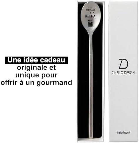 ZINELLO DESIGN – Cuillère à Pâte à Tartiner Personnalisée de 20,5cm – Idée Cadeau Insolite pour Hommes, Femmes et Ados – Accessoire Gourmand pour les Amateurs de Chocolat ! En Acier Inoxydable 18/10 ZINELLO DESIGN – Cuillère à Pâte à Tartiner Personnalisée de 20,5cm – Idée Cadeau Insolite pour Hommes, Femmes et Ados – Accessoire Gourmand pour les Amateurs de Chocolat ! En Acier Inoxydable 18/10