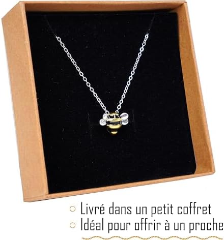 TILOVE – Collier Abeille Argent 925 – Hypoallergénique, Pendentif Nature, Longueur Ajustable, Bijou Éco-friendly avec Coffret, Idée Cadeau pour Femme Fille pour Noël, Anniversaire, Saint Valentin TILOVE – Collier Abeille Argent 925 – Hypoallergénique, Pendentif Nature, Longueur Ajustable, Bijou Éco-friendly avec Coffret, Idée Cadeau pour Femme Fille pour Noël, Anniversaire, Saint Valentin