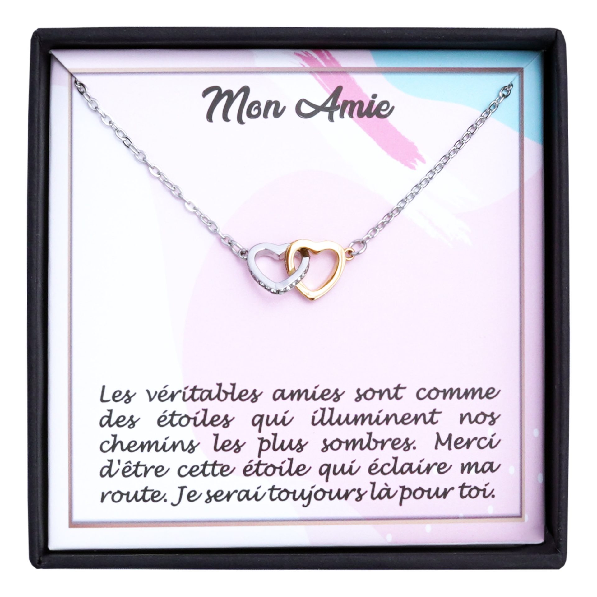 collier double coeur Mon amie