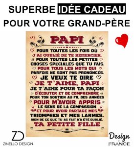Plaid Personnalisé Doux Polaire pour Offrir à Son Papy de Petite Fille 1