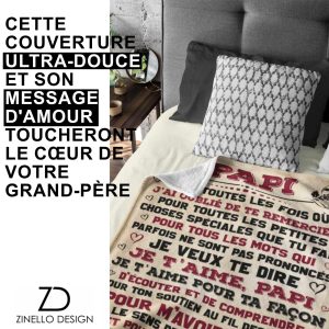 Plaid Personnalisé Doux Polaire pour Offrir à Son Papy de Petite Fille 3