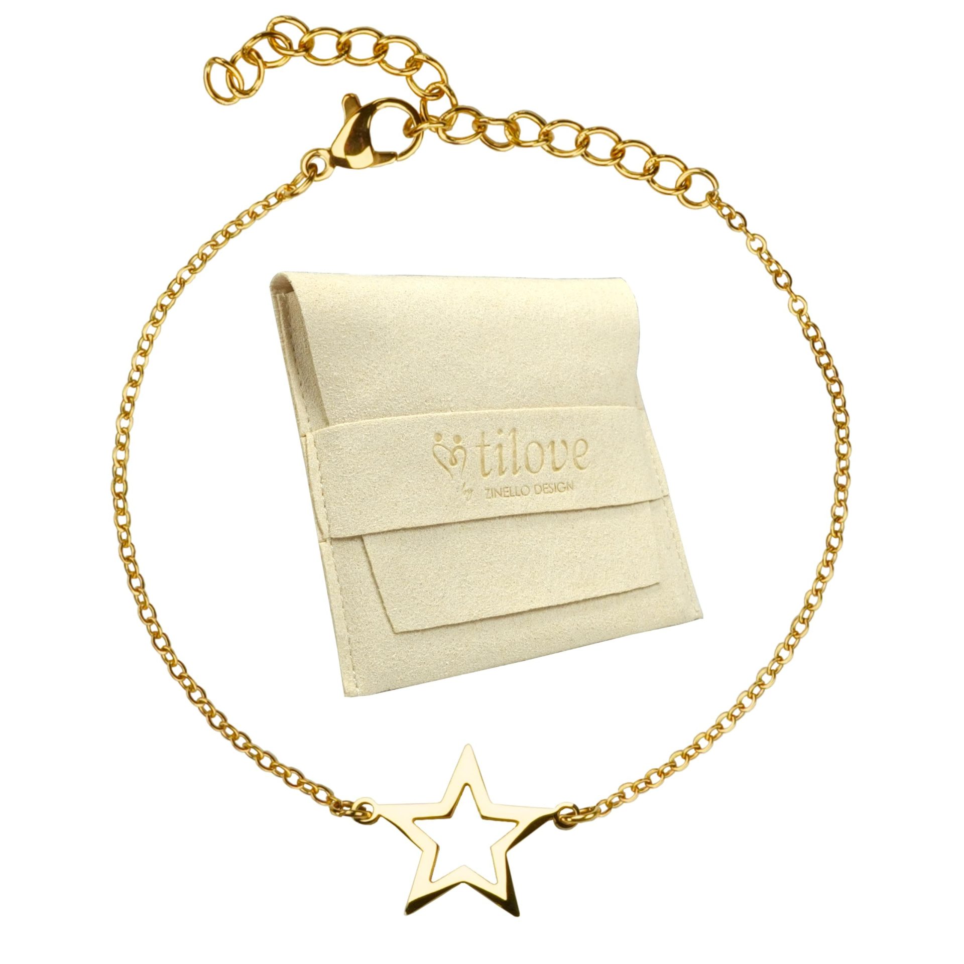 Bracelet Étoile en Acier Inoxydable Doré