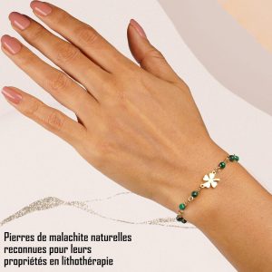Bracelet en Pierre Naturelle de Malachite 1