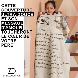 Plaid personnalisé pour papa de la part de sa fille 3